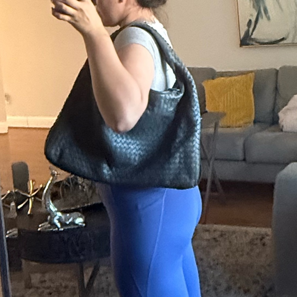 NWOT SHEEPSKIN GRAY LEATHER HOBO BAG - Picture 7 of 9
